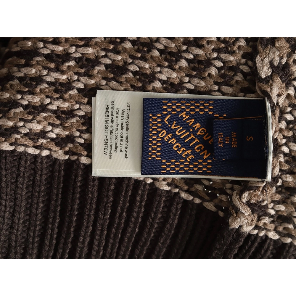 Louis Vuitton Brown Check Jacquard Knit Vest,Louis Vuitton