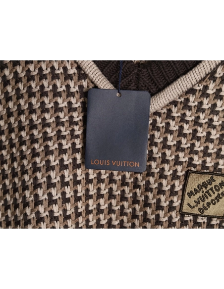 Louis Vuitton Brown Check Jacquard Knit Vest,Louis Vuitton