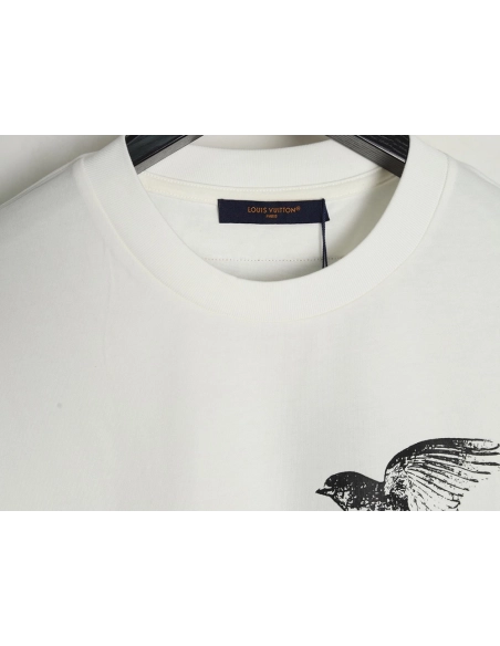 Louis Vuitton White Dove Print Short Sleeve T-shirt,Louis Vuitton