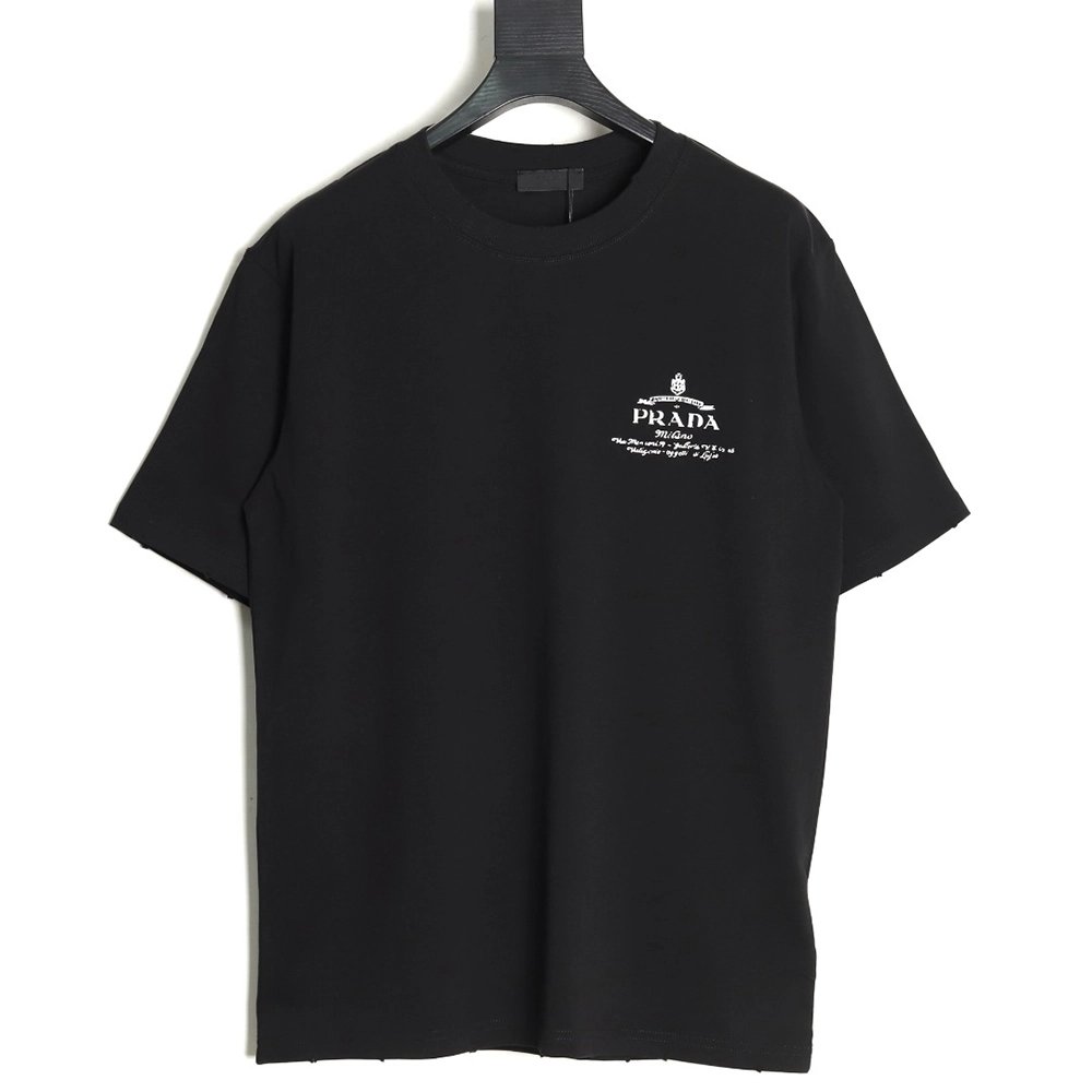 Prada chest lettering logo short sleeves tsk1,Prada