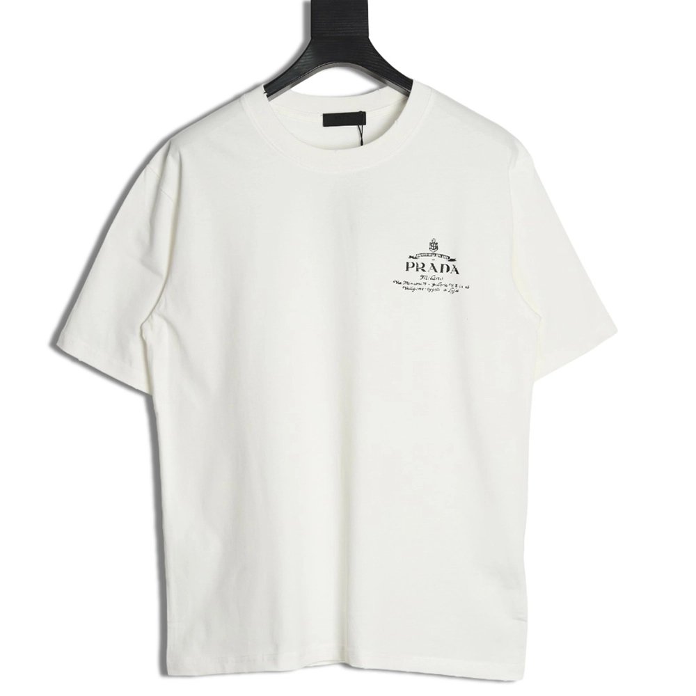 Prada chest lettering logo short sleeves,Prada