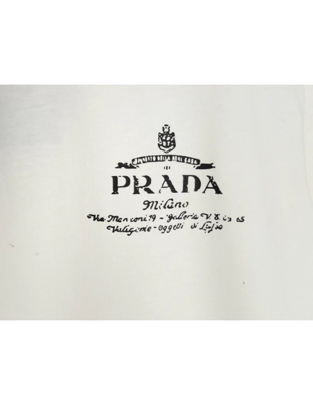 Prada chest lettering logo short sleeves,Prada
