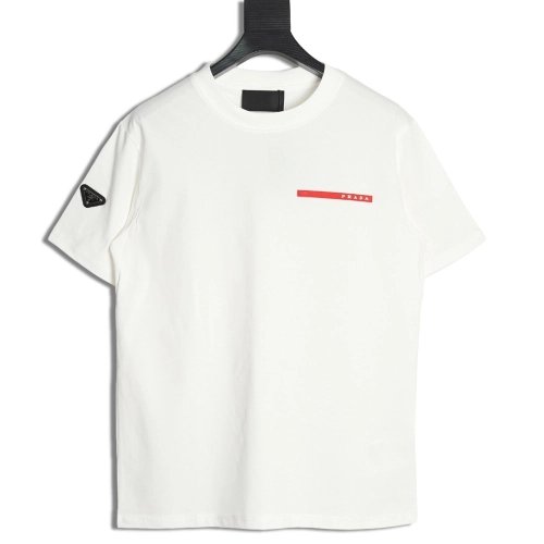 Prada classic red silicone trim short sleeves,Prada