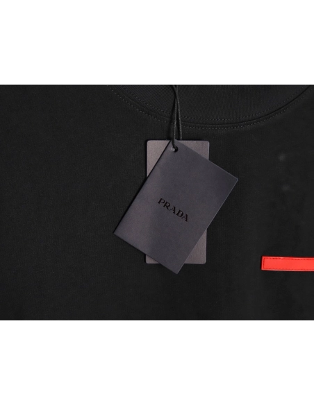 Prada classic red silicone trim short sleeves TSK1,Prada