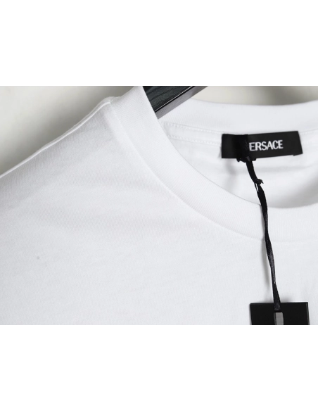Versace Gold Logo Embroidered Short Sleeve T-Shirt,Versace