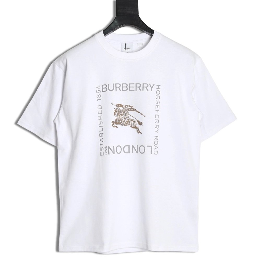 Burberry Square Letter Gold Warhorse Printed Short Sleeve T-Shirt,Burberry