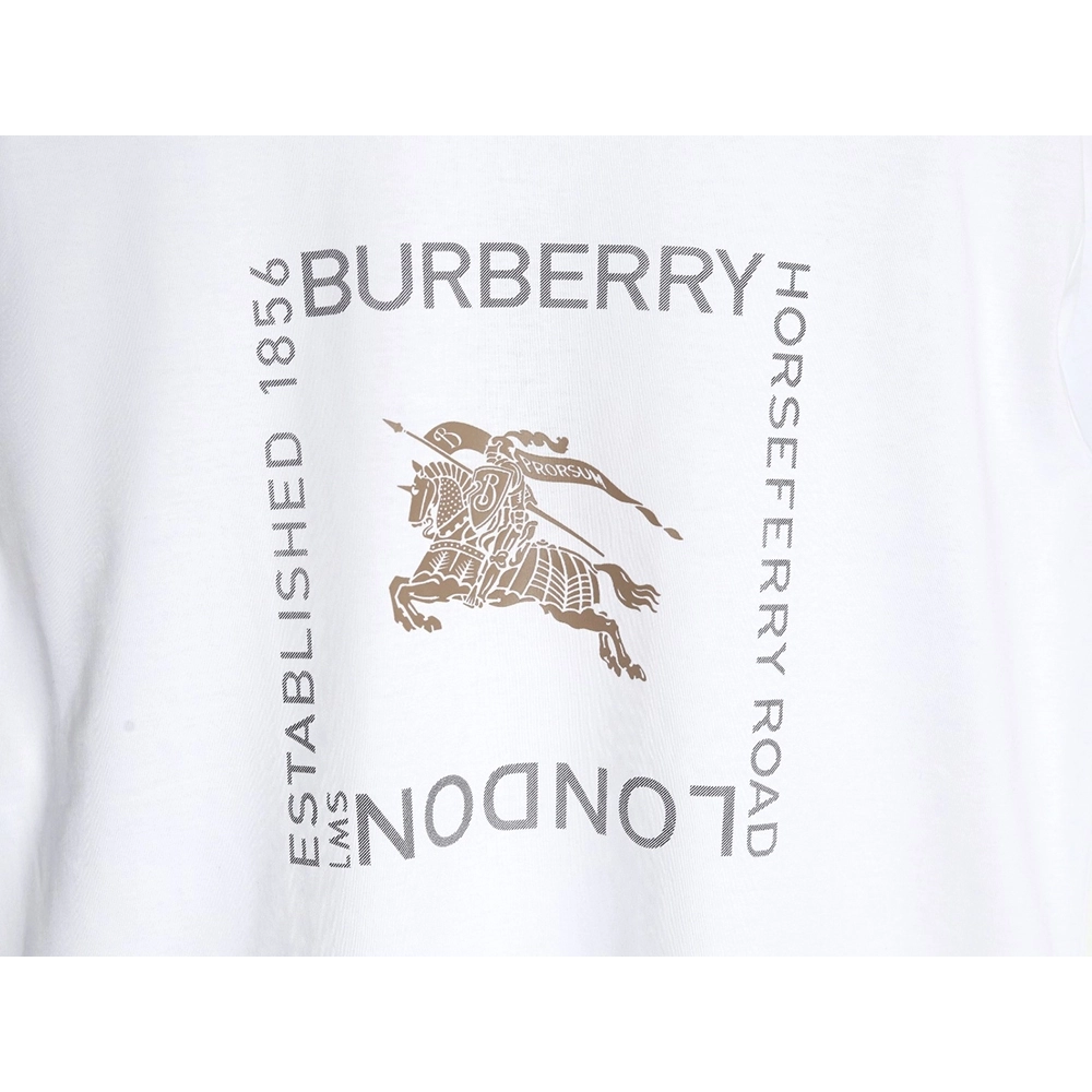 Burberry Square Letter Gold Warhorse Printed Short Sleeve T-Shirt,Burberry