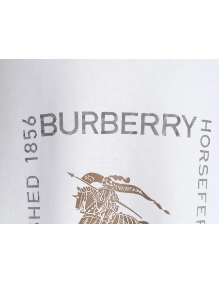 Burberry Square Letter Gold Warhorse Printed Short Sleeve T-Shirt,Burberry