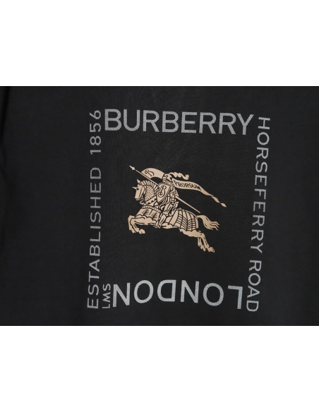 Burberry Square Letter Gold Warhorse Printed Short Sleeve T-Shirt TSK1,Burberry