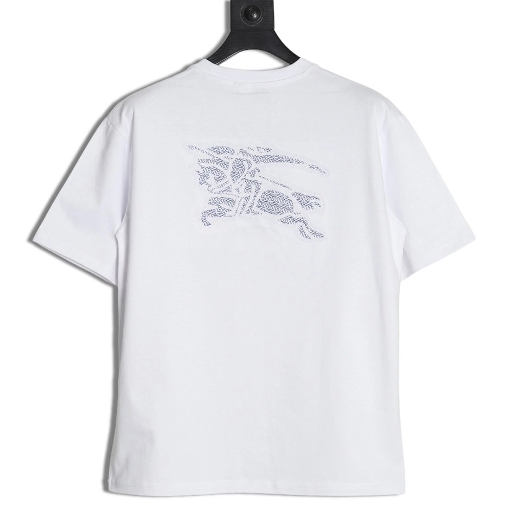 Burberry Back Hollow Out Applique War Horse Short Sleeve T-Shirt,Burberry