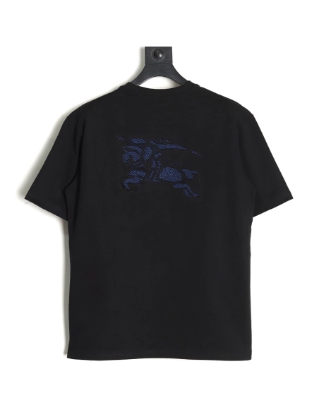 Burberry Back Hollow Out Applique War Horse Short Sleeve T-Shirt TSK1,Burberry