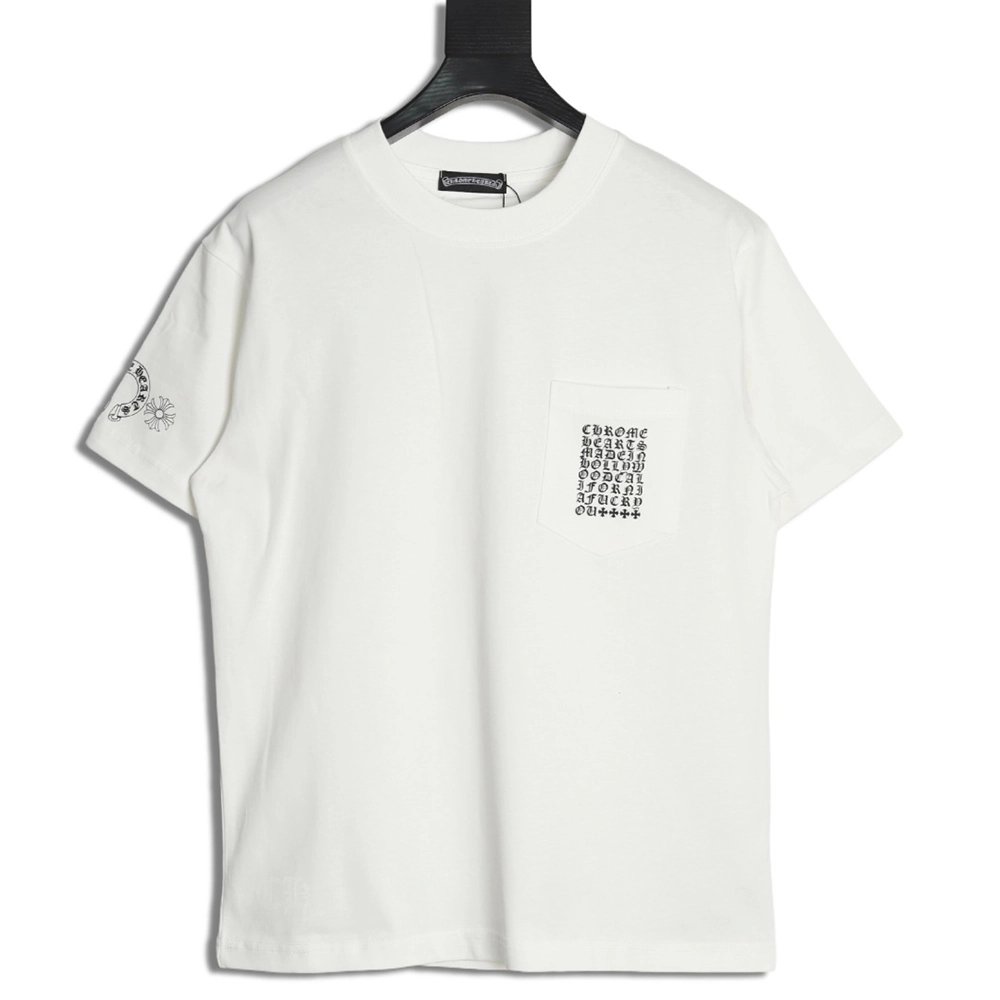 Chrome Hearts Multi-element Pocket Sanskrit Letters Short Sleeve T-shirt,Chrome Hearts
