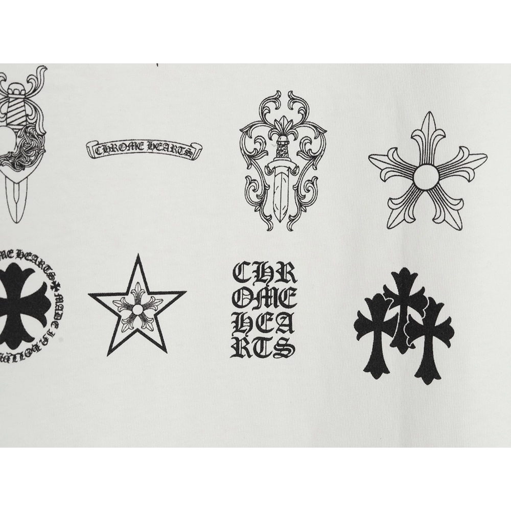 Chrome Hearts Multi-element Pocket Sanskrit Letters Short Sleeve T-shirt,Chrome Hearts