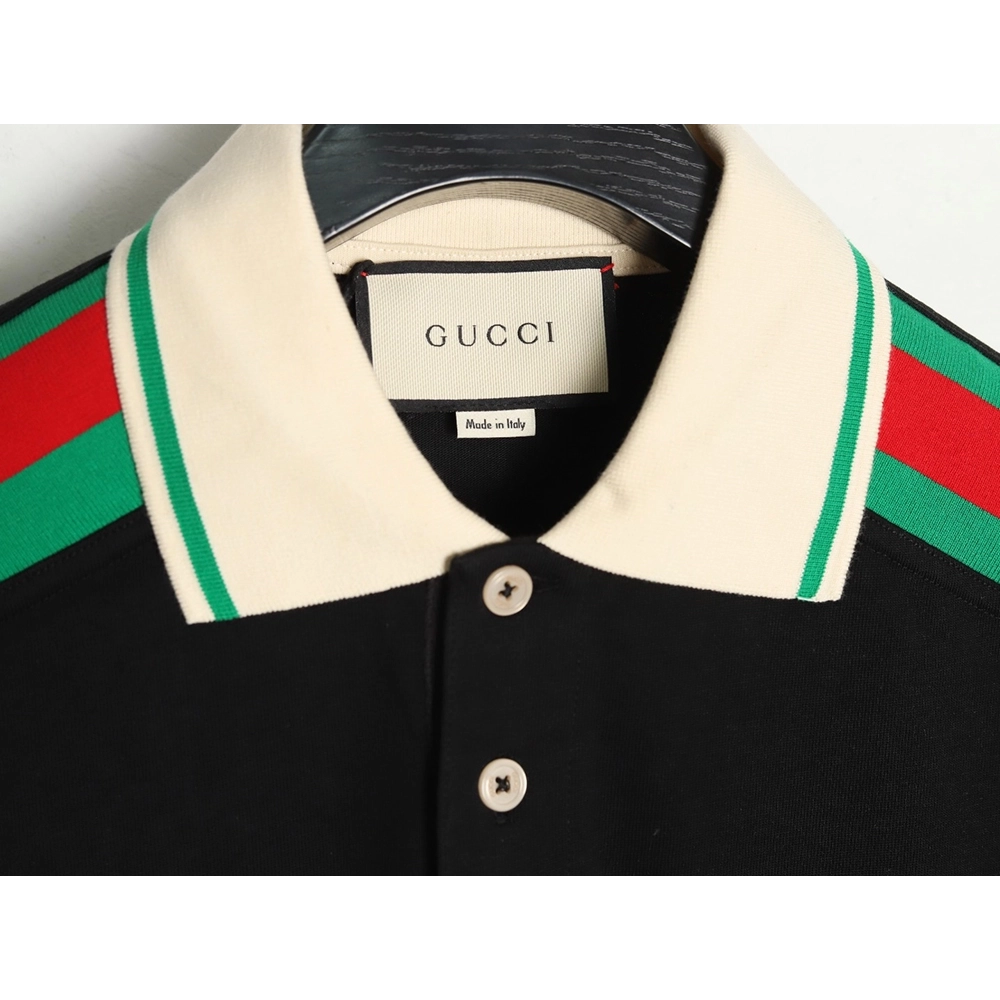 Gucci Shoulder Red Green Web Polo Short Sleeve,Gucci