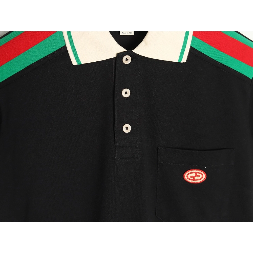 Gucci Shoulder Red Green Web Polo Short Sleeve,Gucci