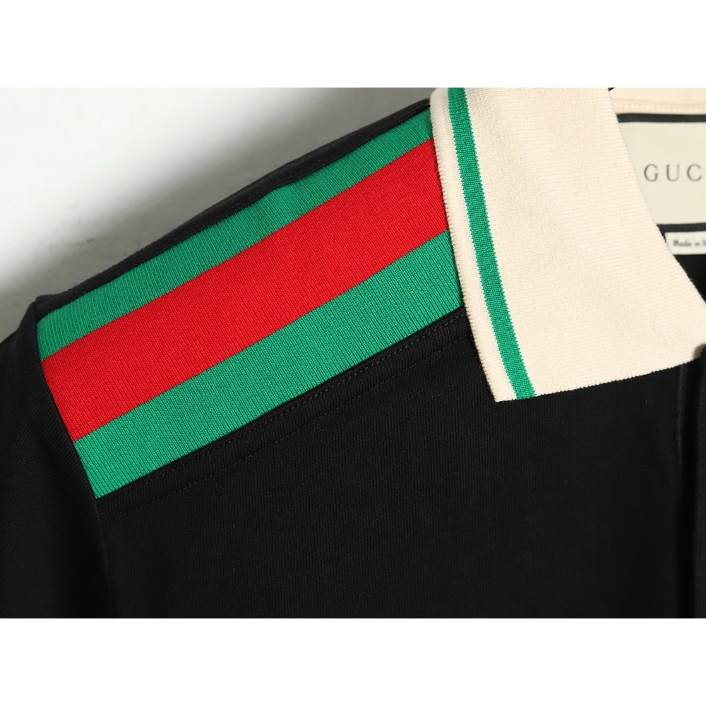 Gucci Shoulder Red Green Web Polo Short Sleeve,Gucci