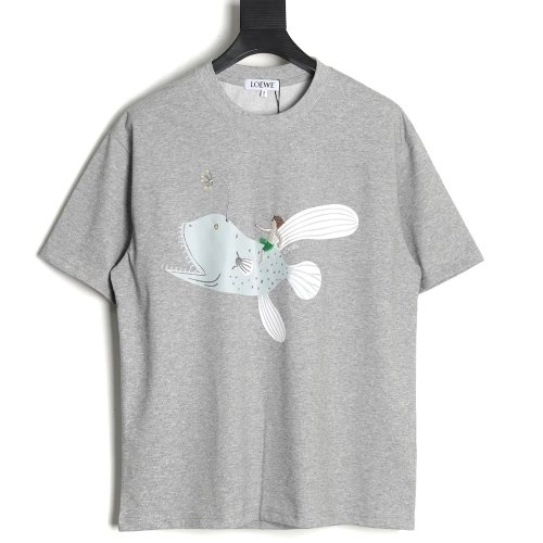 Loewe whale print embroidered short sleeve,Loewe