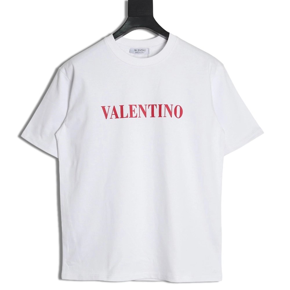 Valentino Red Letter Print Short Sleeve T-shirt,Valentino