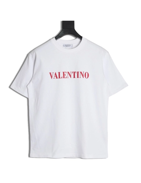 Valentino Red Letter Print Short Sleeve T-shirt,Valentino