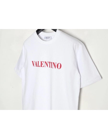 Valentino Red Letter Print Short Sleeve T-shirt,Valentino