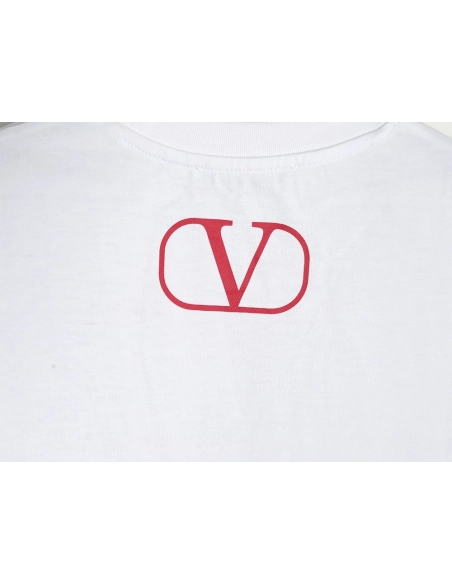 Valentino Red Letter Print Short Sleeve T-shirt,Valentino