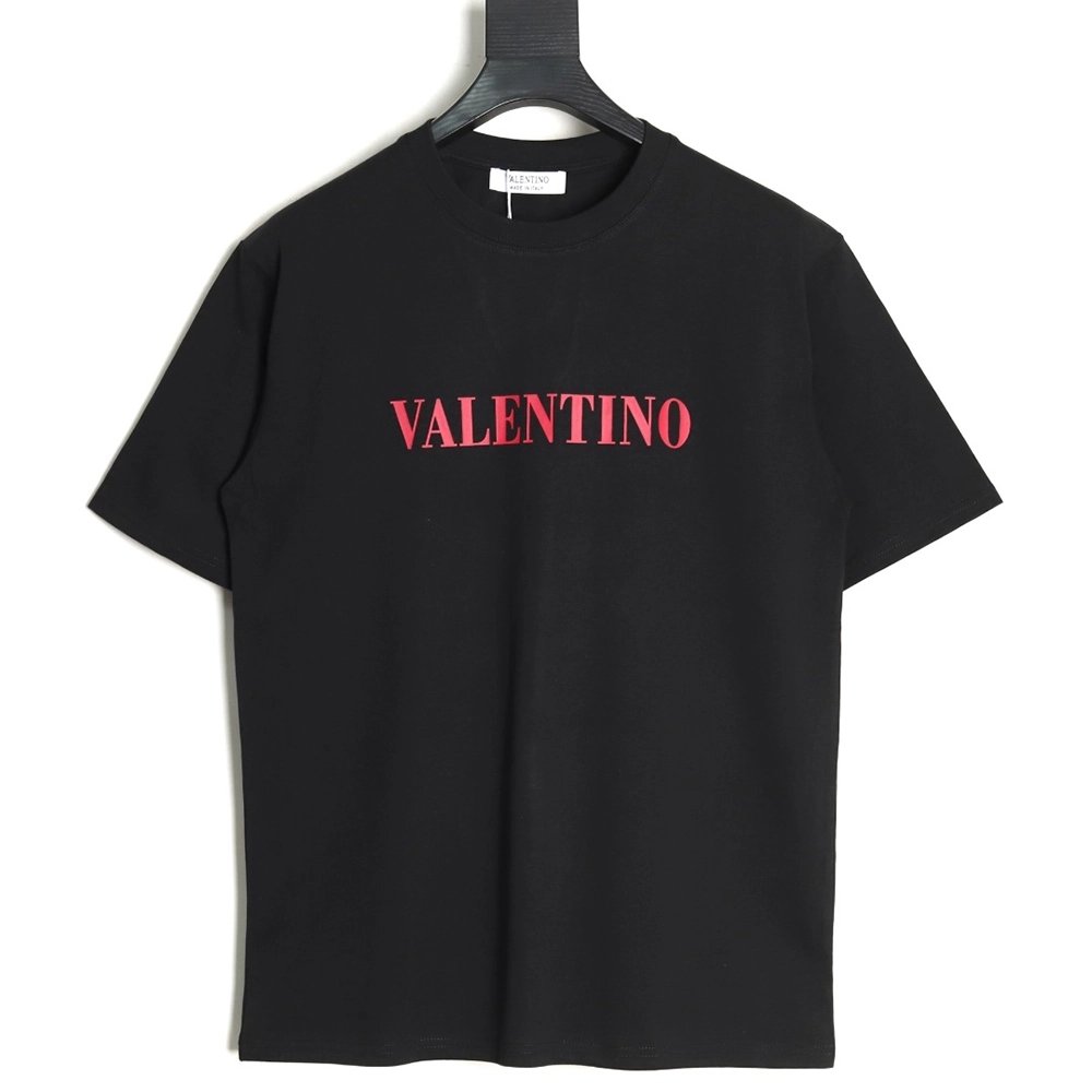 Valentino Red Letter Print Short Sleeve T-shirt TSK1,Valentino