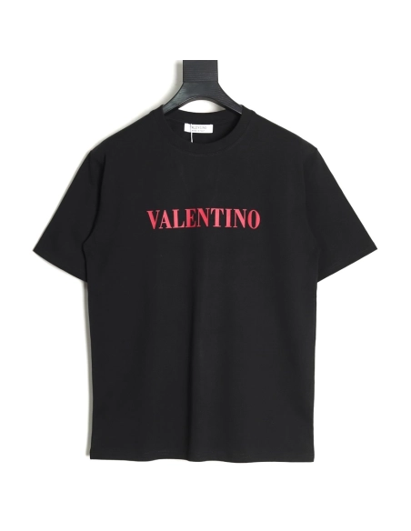 Valentino Red Letter Print Short Sleeve T-shirt TSK1,Valentino