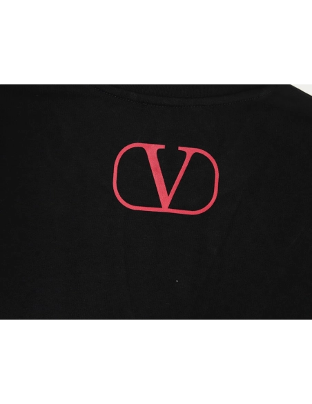 Valentino Red Letter Print Short Sleeve T-shirt TSK1,Valentino
