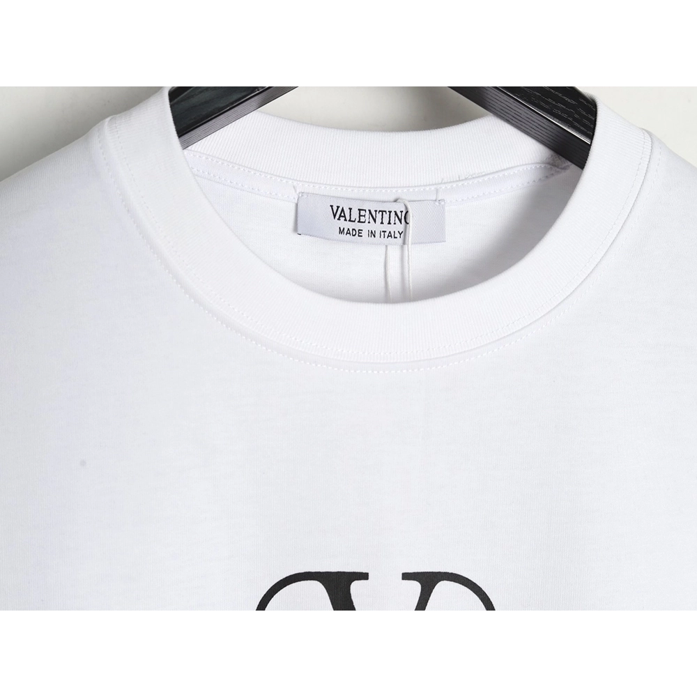 Valentino V logo red signature print short sleeve T-shirt,Valentino