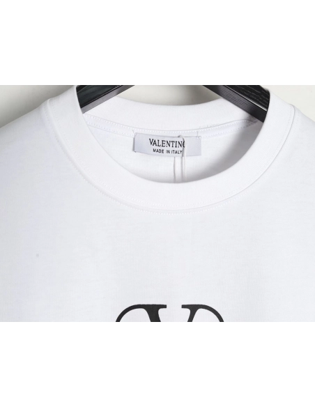 Valentino V logo red signature print short sleeve T-shirt,Valentino