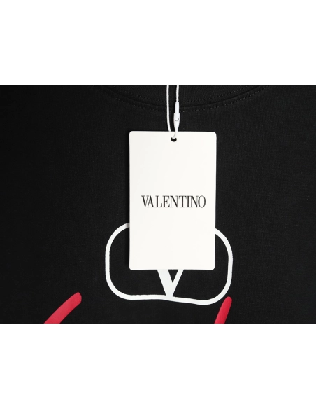 Valentino V logo red signature print short sleeve T-shirt TSK1,Valentino