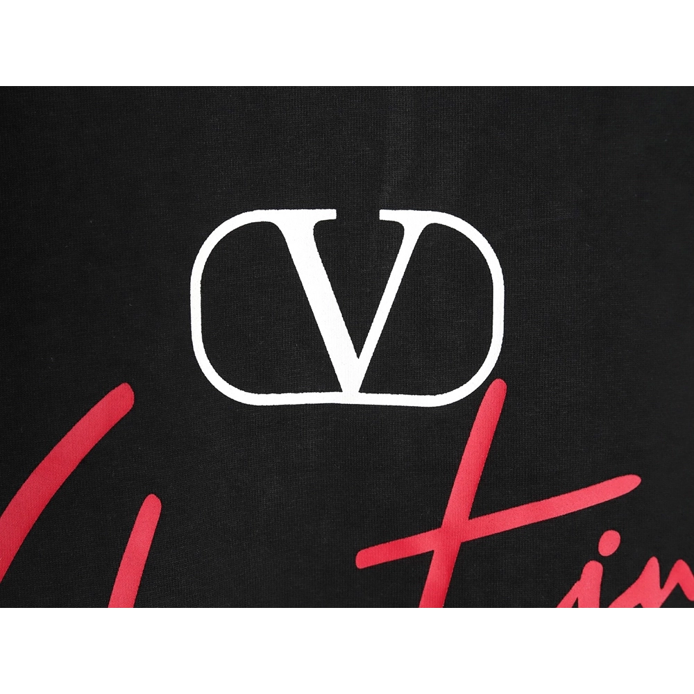 Valentino V logo red signature print short sleeve T-shirt TSK1,Valentino