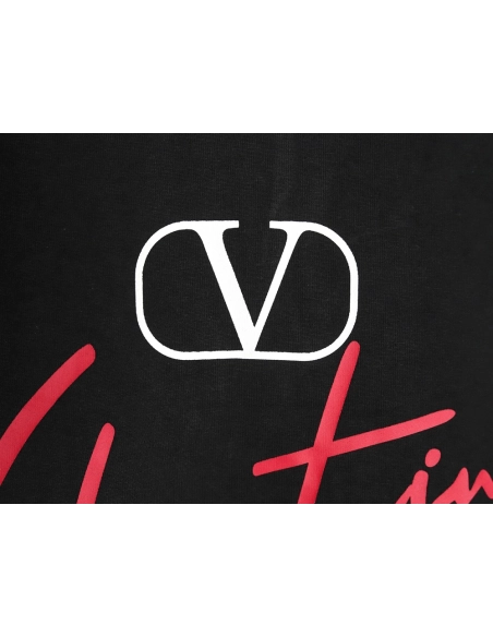 Valentino V logo red signature print short sleeve T-shirt TSK1,Valentino