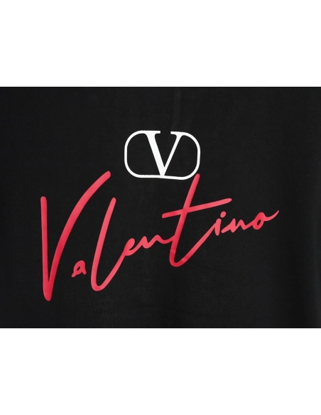 Valentino V logo red signature print short sleeve T-shirt TSK1,Valentino