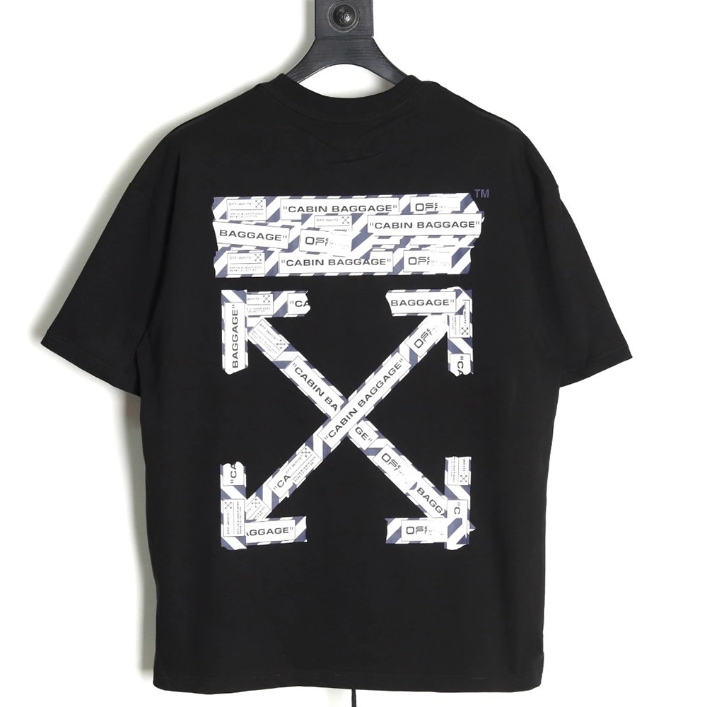 off white airport tape arrow print short sleeves,Off White