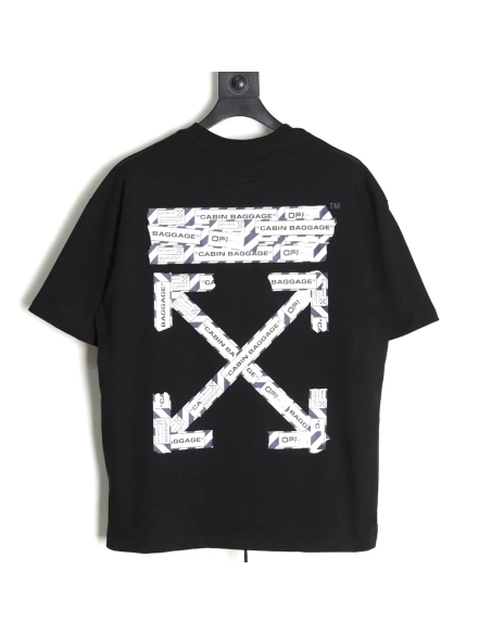 off white airport tape arrow print short sleeves,Off White