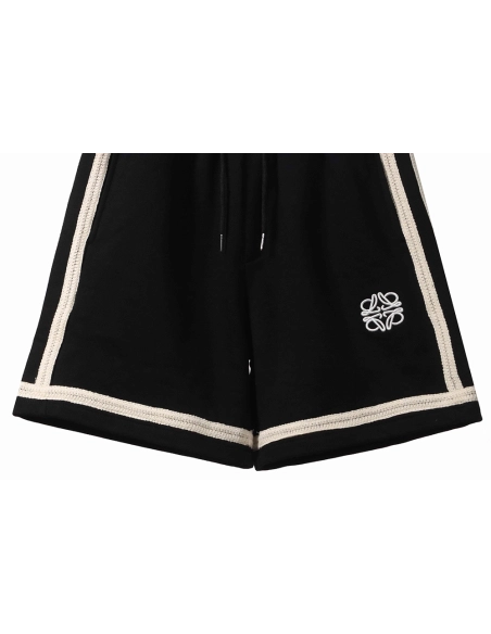 Loewe patchwork embroidery ribbon shorts,Loewe