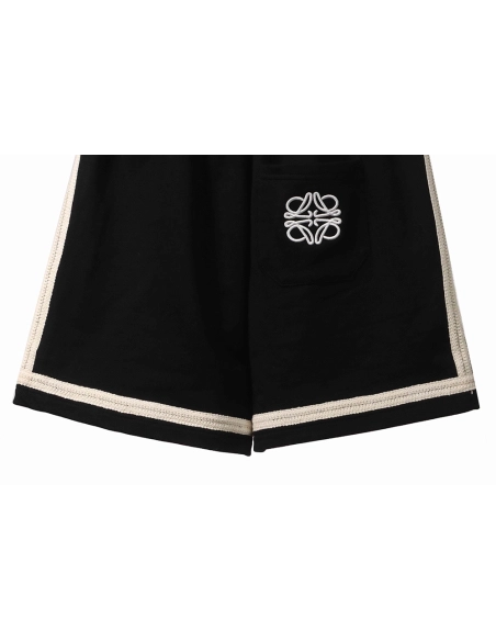 Loewe patchwork embroidery ribbon shorts,Loewe