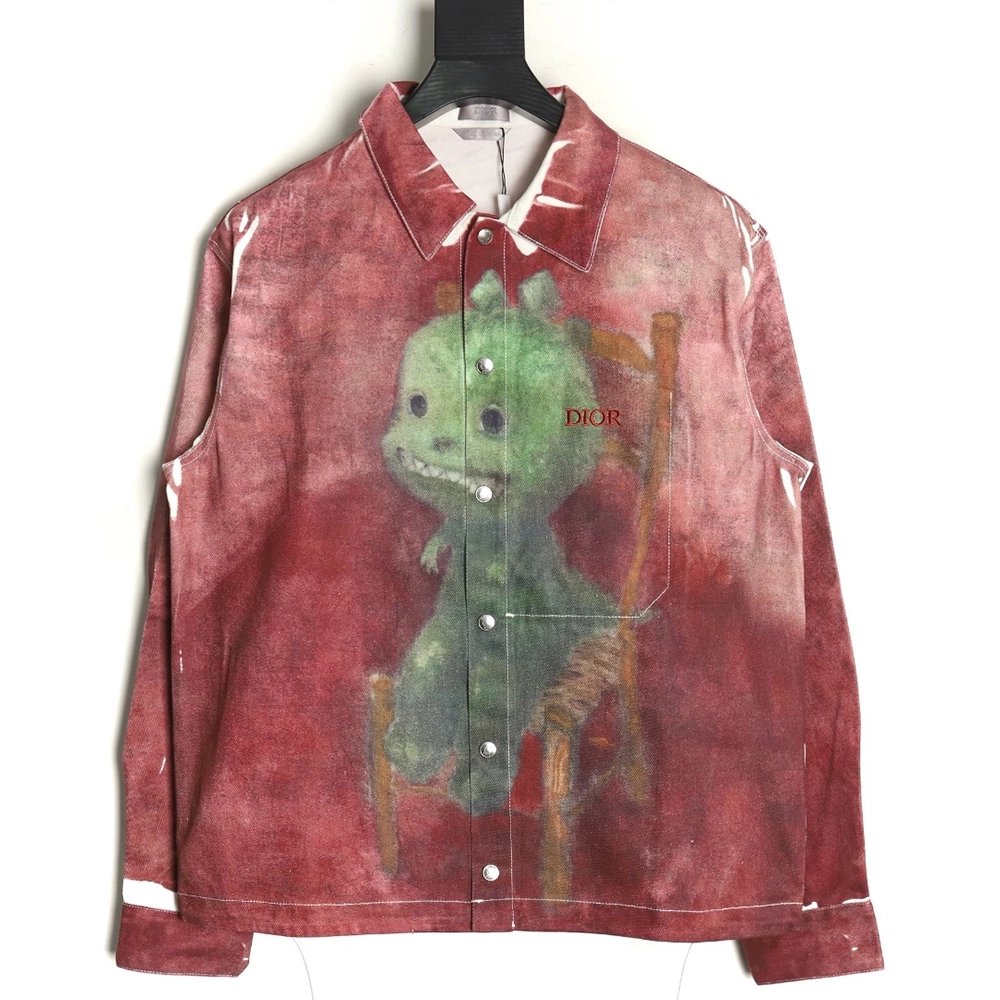 Dior funny dinosaur foot denim shirt jacket,Dior