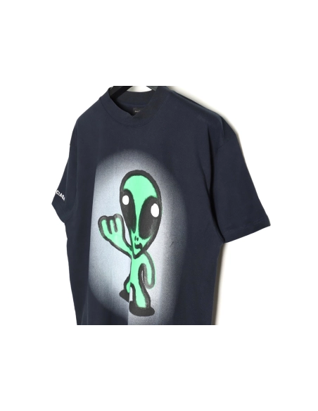 Balenciaga Dissolving Smiley Alien Short Sleeve,Balenciaga T Shirt,Tshirt,APPAREL