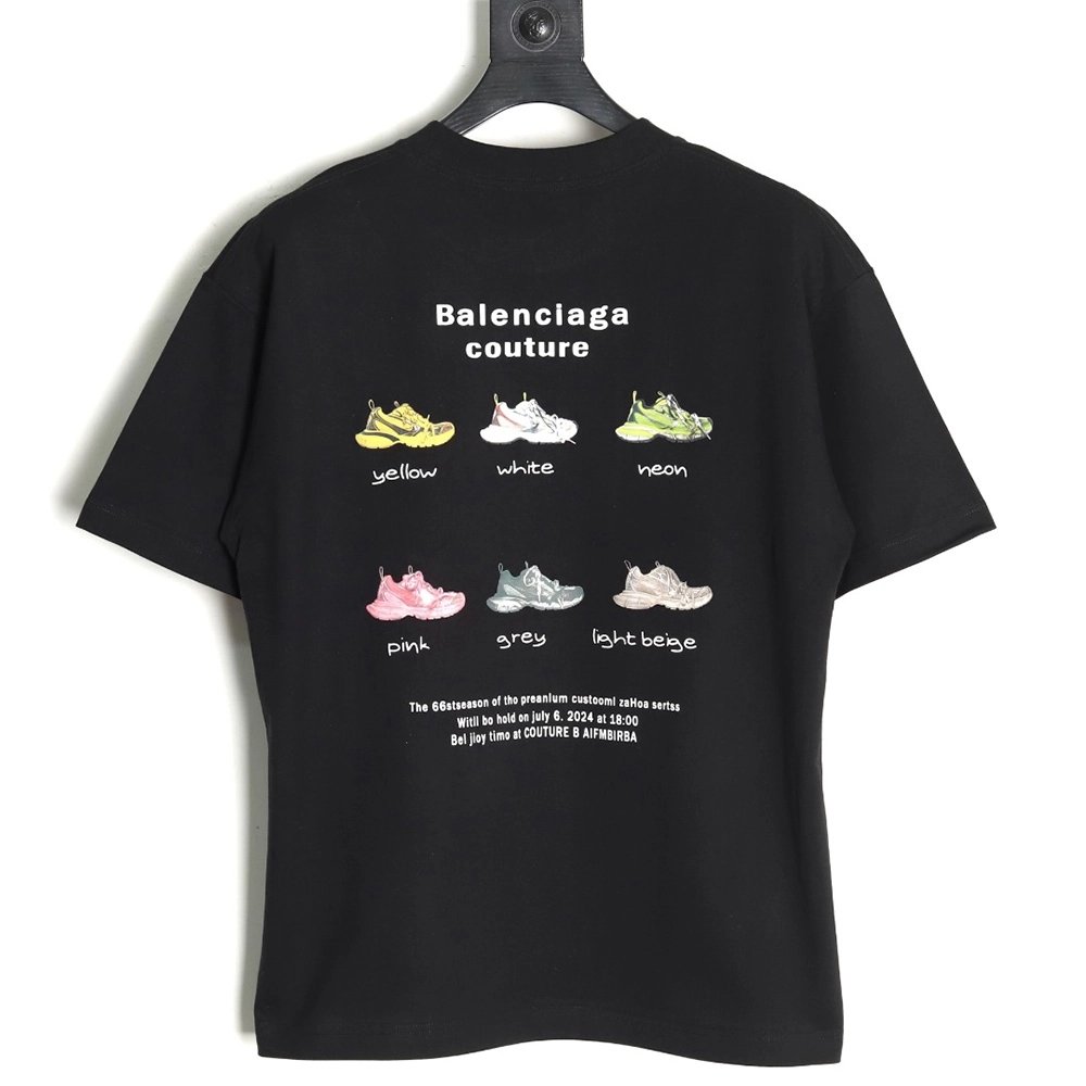 Balenciaga Daddy Shoes Lettering Print Short Sleeve Tshirt,Balenciaga T Shirt,Tshirt,APPAREL
