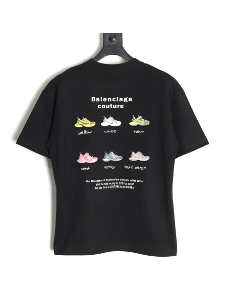 Balenciaga Daddy Shoes Lettering Print Short Sleeve Tshirt,Balenciaga T Shirt,Tshirt,APPAREL