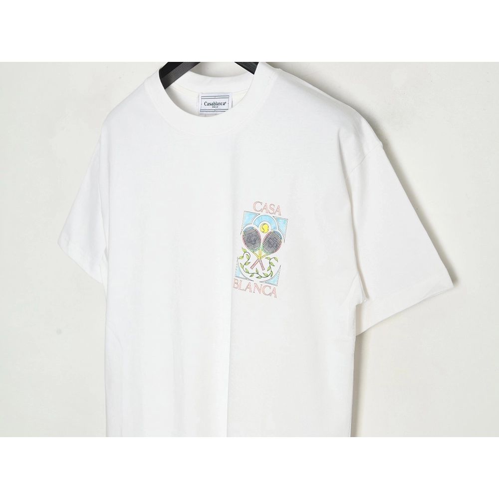 Casablanca tennis racket graffiti print shortsleeved Tshirt,Casablanca T Shirt,Tshirt,APPAREL