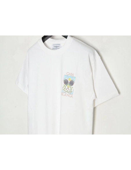 Casablanca tennis racket graffiti print shortsleeved Tshirt,Casablanca T Shirt,Tshirt,APPAREL