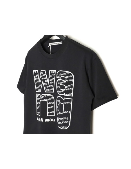 Alexander Wang all over printed lettering short sleeve Tshirt,Alexander Wang T Shirt,Tshirt,APPAREL
