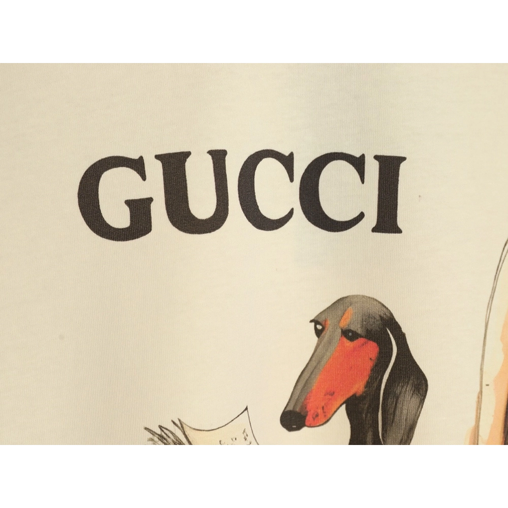 Gucci Reading Puppy High Weight Print Short Sleeve Tshirt,Gucci T Shirt,Tshirt,APPAREL