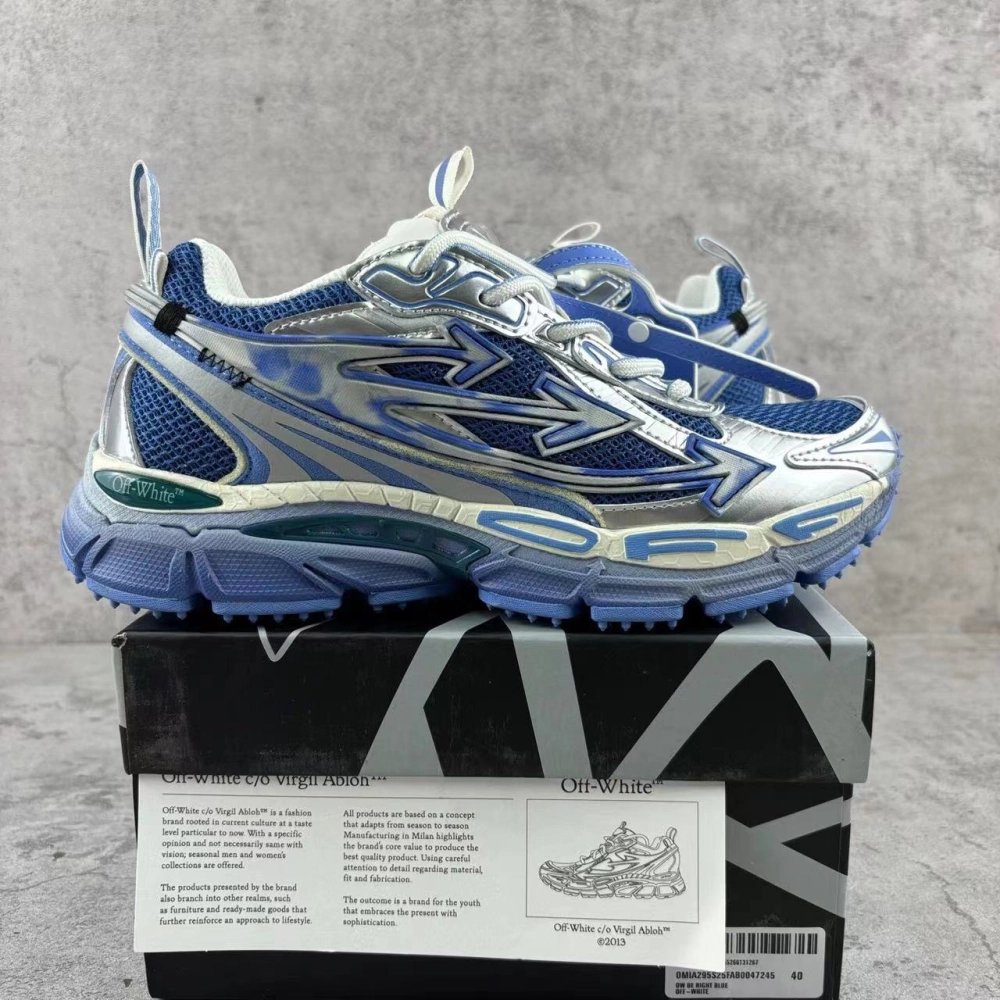 Off White silver blue be right back