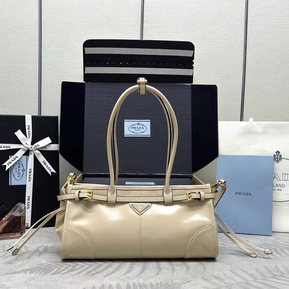 Prada Bonnie medium leather handbag 1BA426 32*15.5*12cm,Prada Bags