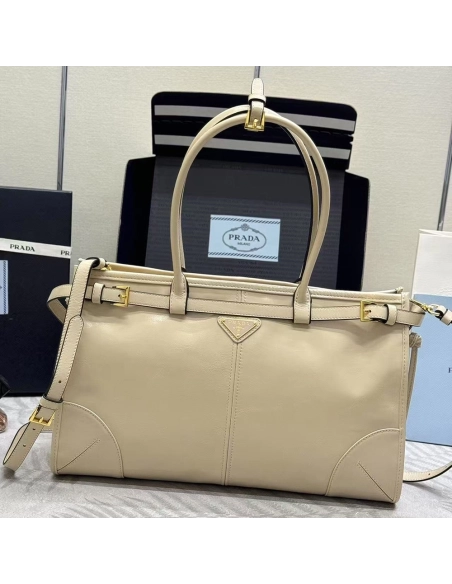 Prada Bonnie large leather handbag 1BA433 38*30*12cm,Prada Bags