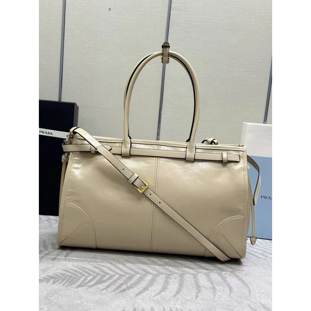Prada Bonnie large leather handbag 1BA433 38*30*12cm,Prada Bags